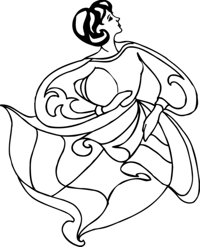 Dancing Lady Coloring Page